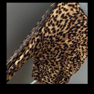 Cold shoulder animal print top 22